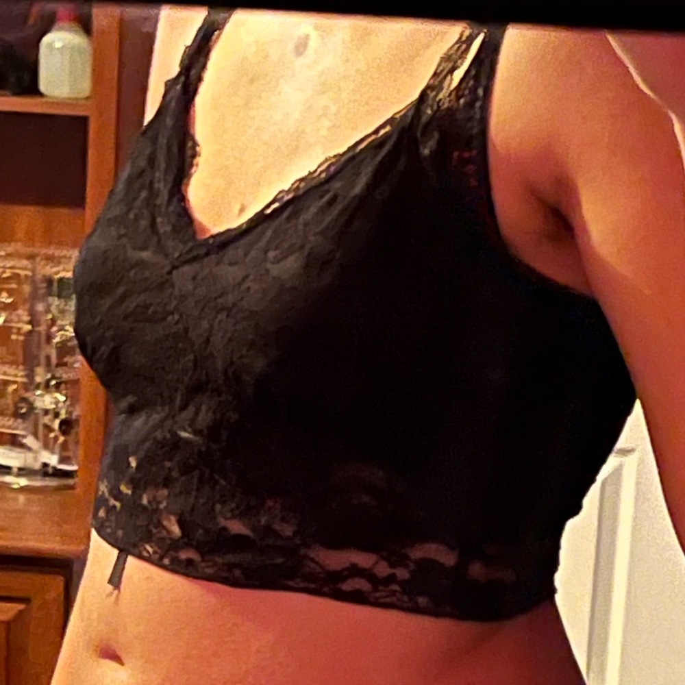 black see through crop top